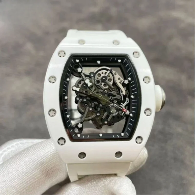 

Top AAA Quality Automatic Motion 3-pin Waterproof RM Function Men's Watch Top Brand Luxury Ceramic Rim Men's Hollowed Out Watch