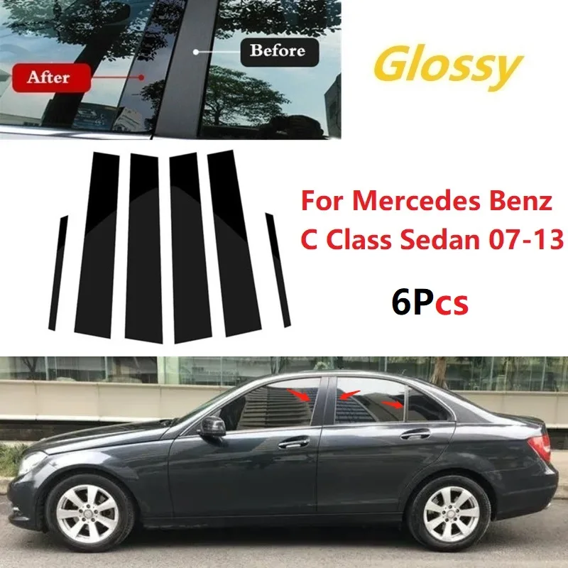 

6 шт., декоративные наклейки на столб Mercedes Benz C Class Sedan 2007-2013