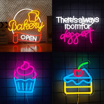 Insegna al neon della serie Dessert per la decorazione della parete, luce al neon a LED per feste, supermercati, negozi di convenienti, negozio di dessert, arredamento del ristorante