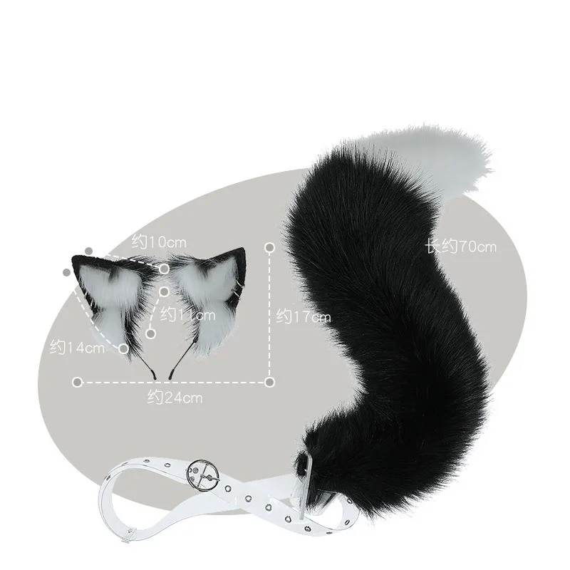 New Grey Wolf Fox Headwear Furry Cat Ear Cat Tail Props Jackal Ears Headband Handmade Anime COSPLAY Lolita KC LOL Accessories hair accessories anime cosplay props