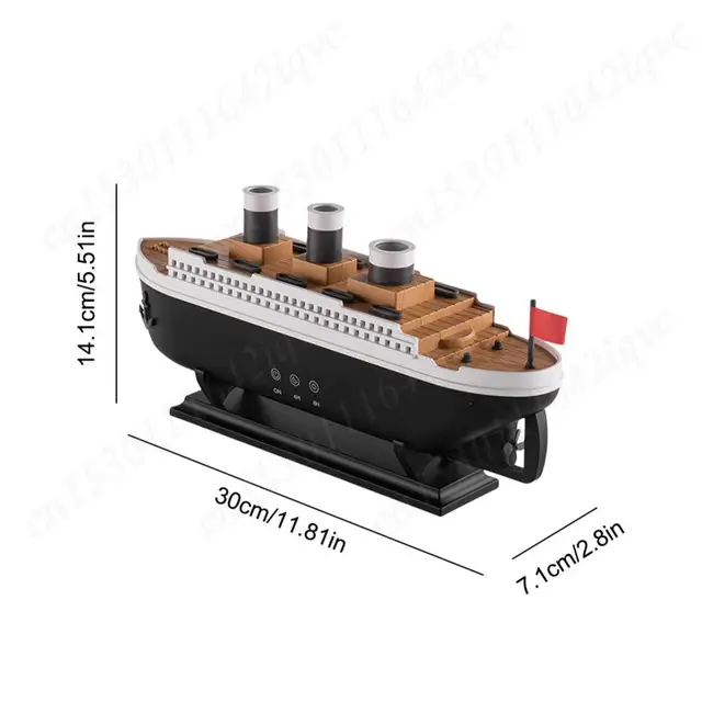 250ml Titanic Ship Model Air Humidifier Essential Oil Diffuser Jellyfish Smoke Ring Spray Aroma Diffuser Night Light for Home 6