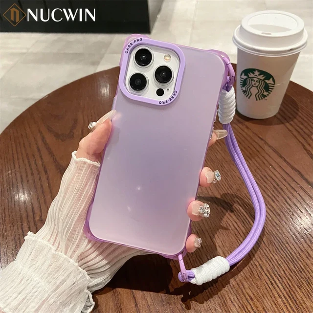 Funda de teléfono anticaída de cuerda colgante de moda para iPhone 15, 14,  13, 12, 11 Pro Max, 14, 15 Plus, cordón largo, cubierta a prueba de golpes  - AliExpress