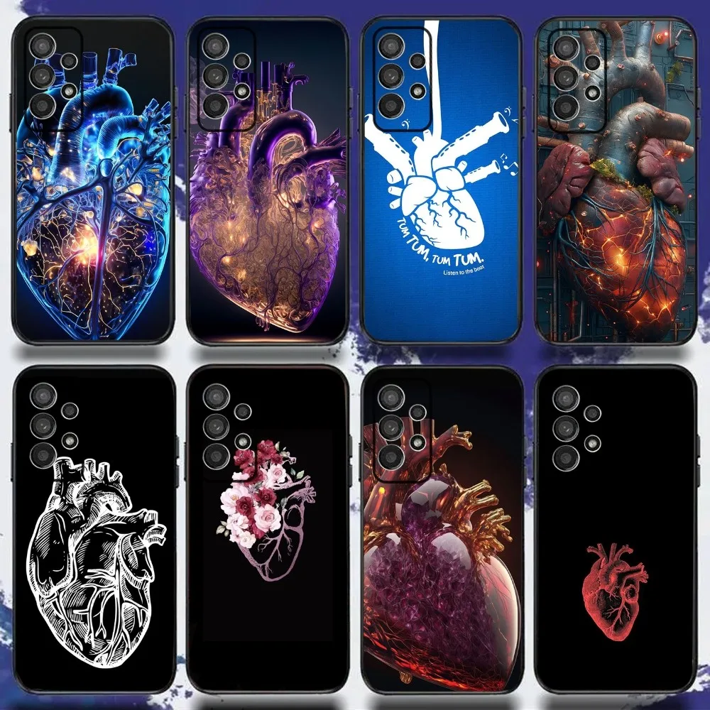 

Creative Cardiovascular Model Phone Case For Samsung S21,S22,S23,S30,Ultra,S20,Plus,Fe,Lite,Note,10,9,5G Black Soft Cover