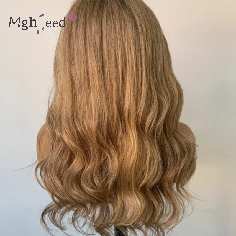 Full lace Honey Blonde Natural Wave Glueless Human Hair Wigs 130 Density With Baby Hairs and Preplucked Natural Hairline