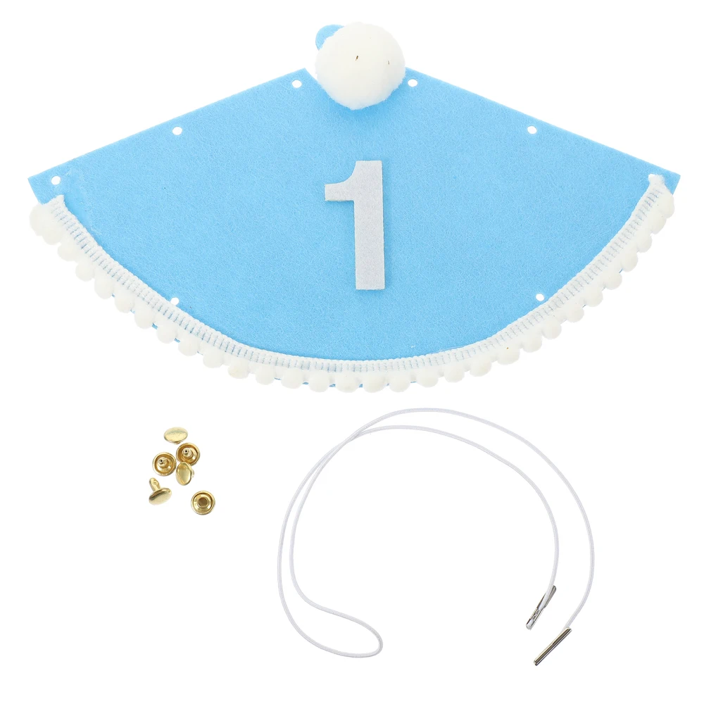 Hut zum ersten Geburtstag, Leinen-Filzhut, Baby-Stirnband zum 1. Geburtstag, Vliesstoff, 1-jähriger Duschhut, Foto-Requisite für Kleinkinder – Detail 9