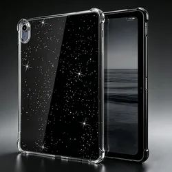Sparkling Shockproof Soft Silicone Tablet Case - iPad 11th A16 2025 (Glitter Black)