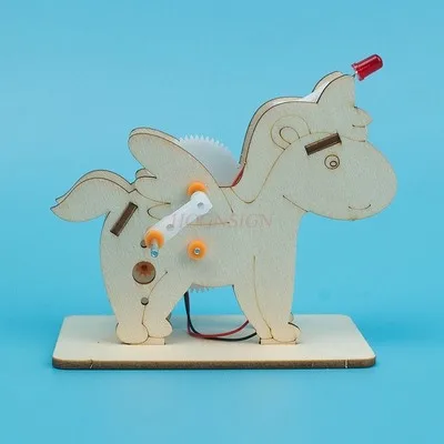 물리학 핸드 크랭크 나무 물리학 수제 DIY 과학 실험 장난감, 초등 학교 창의적인 소형 생산 재료