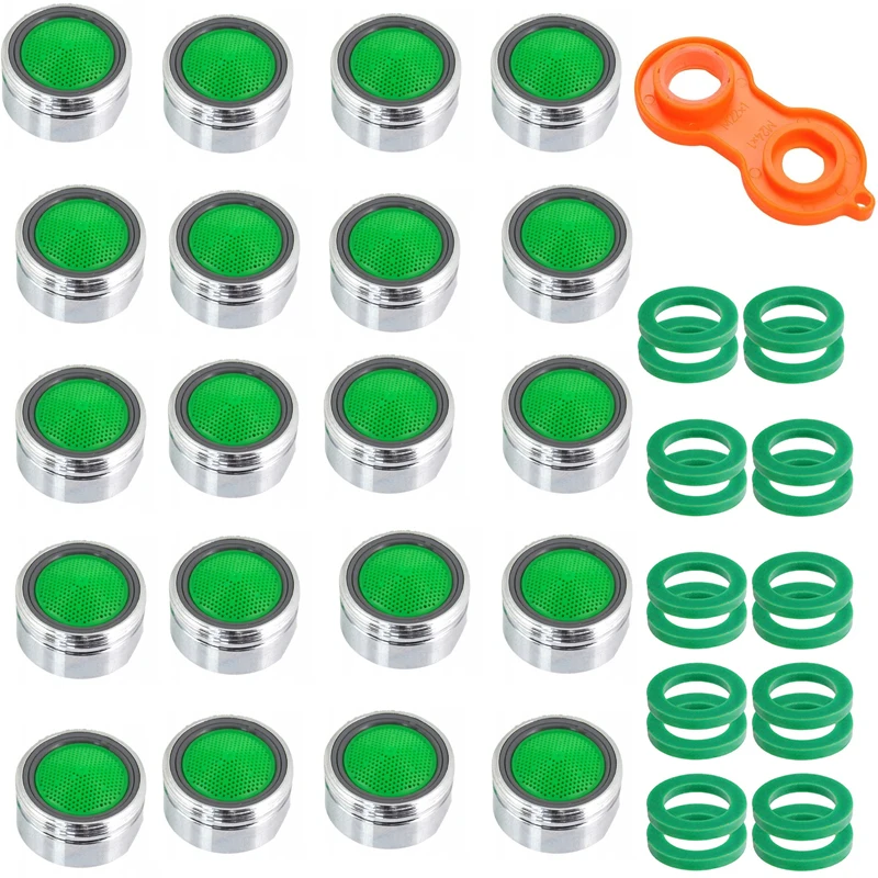 Kitchen Faucet Aerator 20 Pcs Water Saving Basin Kitchen Faucet Bubbler Inner Core Faucet Splash Head Accessories Filter Outlet Water Tanker