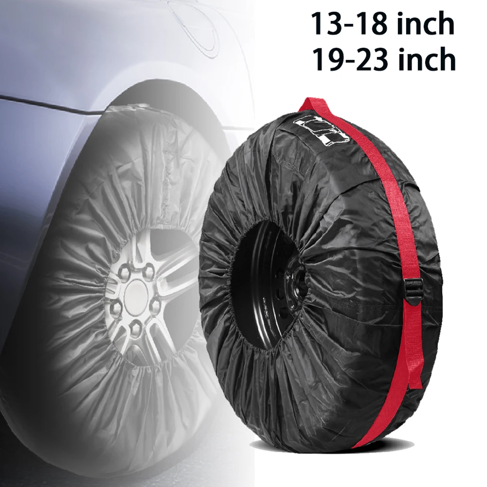 

Car Spare Tire Protection Cover Waterproof Carry Tote Handle Tyre Storage Bags Uv-Proof Dustproof Wheel Protective Cover 13-23IN