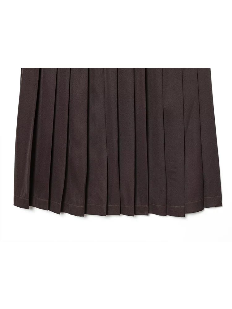 Winter New Women Vintage Long Skirts Solid Elegant Comfortable Leisure Midi Dress Female Fashion A Line Zipper Pleated Skirts