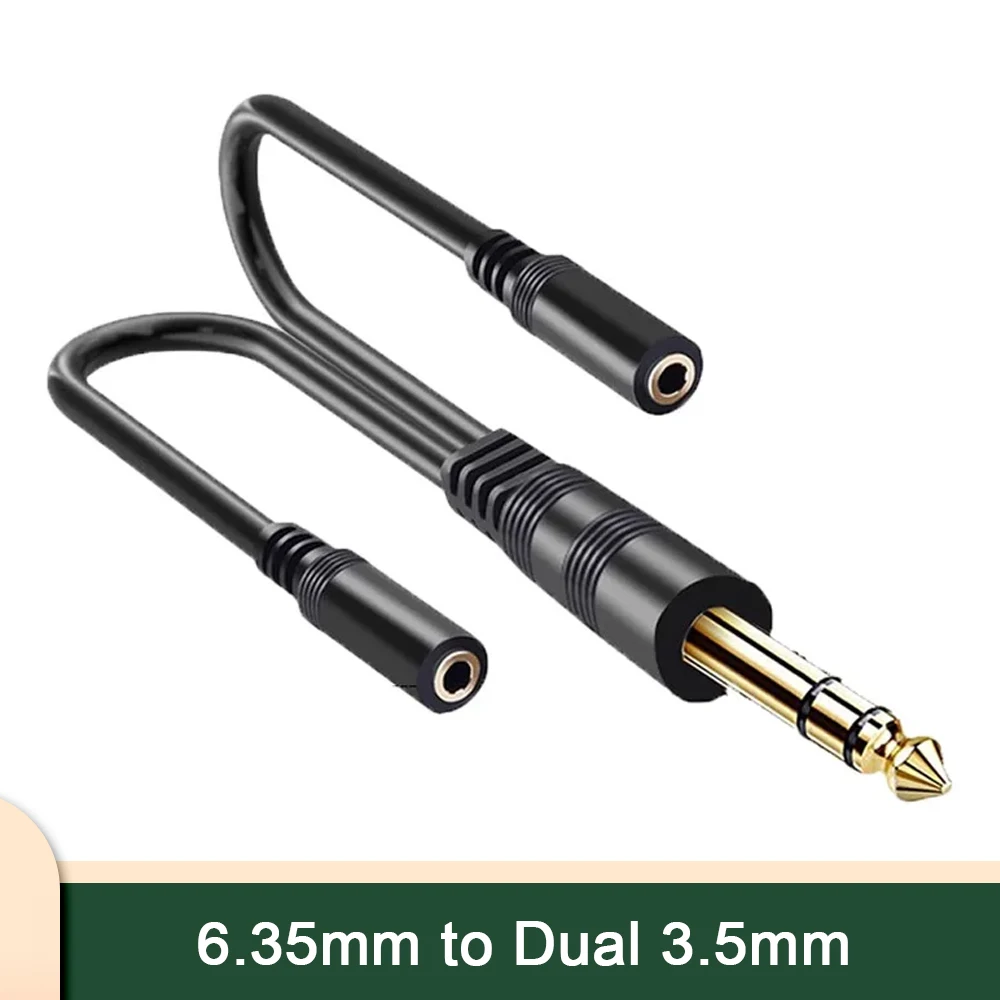 Cuffie Per Monitor Con Scheda Audio Triple Core 6.5 Placcate In Oro 6.35 Maschio A Doppio 3.5 Femmina 1 Maschio 2 Femmina Cavo Audio Plug And Play