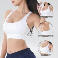 Soutien-gorge en nylon respirant pour femme, haut sexy, soutiens-gorge de yoga, sous-vêtements de sport, fitness, course arrière 5