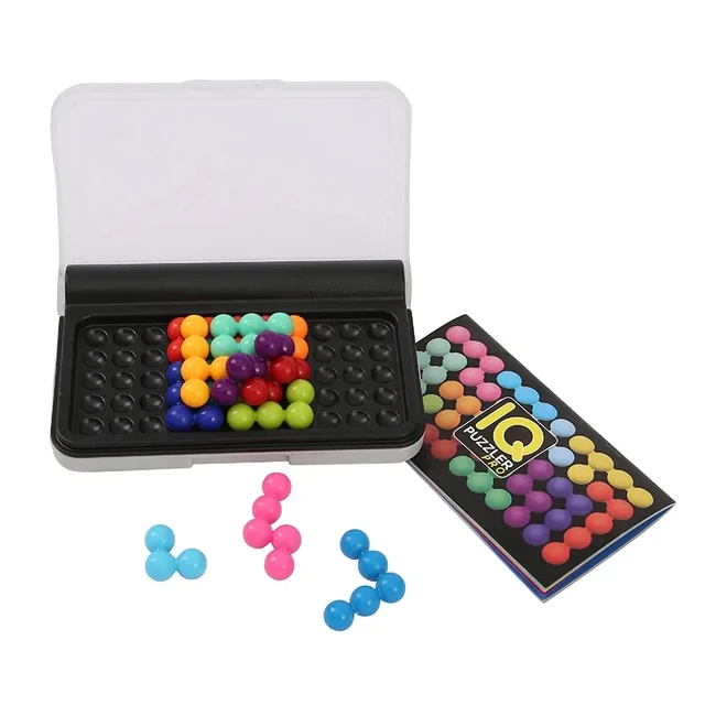 120 Challenges IQ 3D Puzzle Board Game Classic Pyramid Plate Pearl Logical Mind For Children Pyramid Beads Montessori Toys Gifts 4