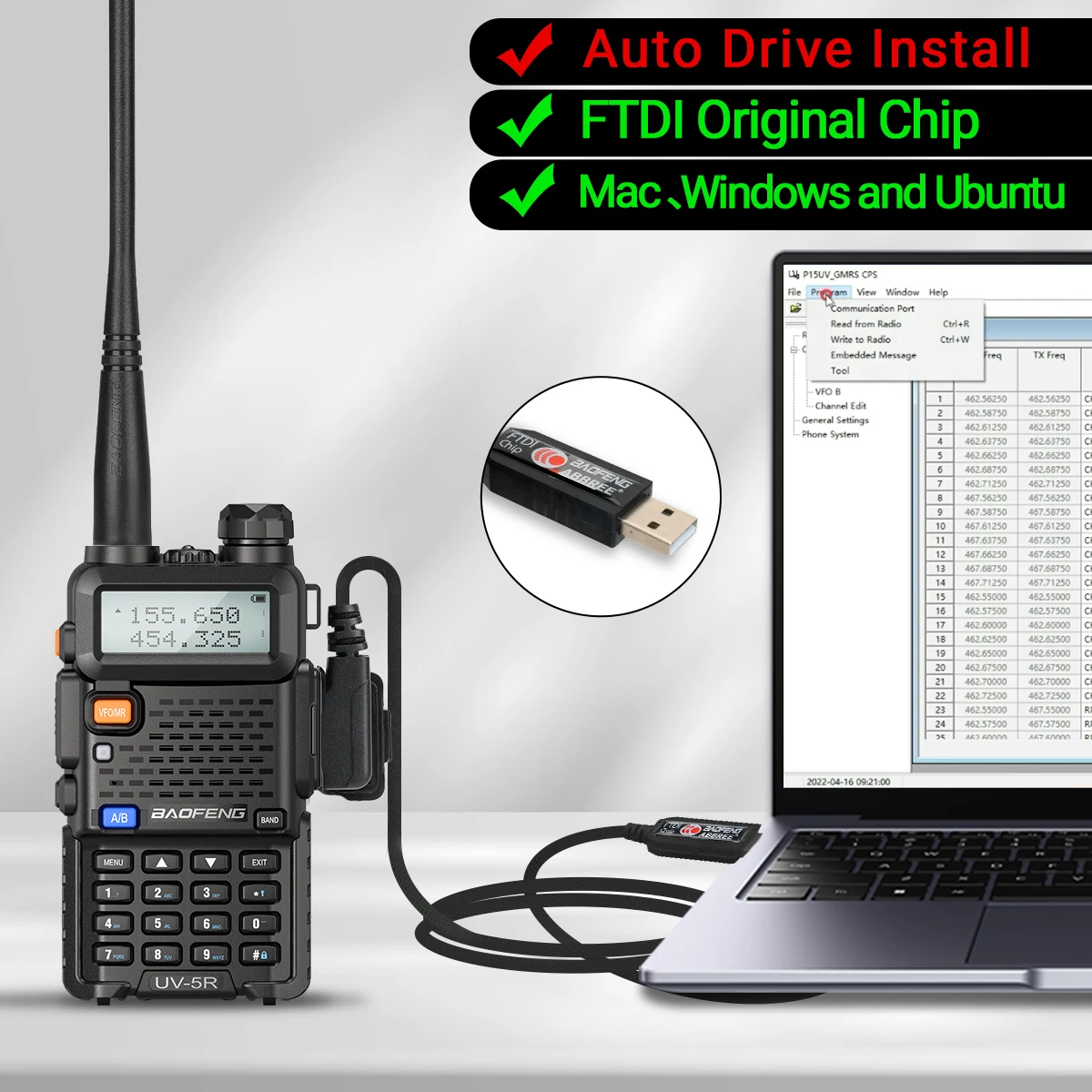 CH340 USB-Programmierkabel für Baofeng UV 82 888S UV 13 21 Pro Quansheng UV-K5 5R Plus Walkie Talkie Radio – Detail 7