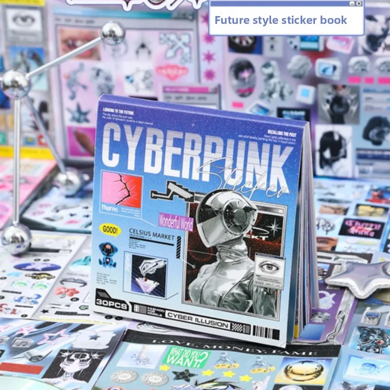 Cyberpunk Retro Decorative Sticker Collection for DIY Projects and Stationery
