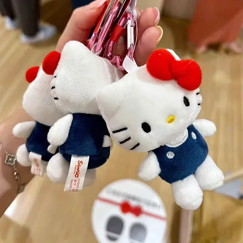 귀여운 산리오 헬로 키티 봉제 키체인, 러브 버클 봉제 인형 가방 펜던트, 걸이식 장식품, 크리스마스 선물