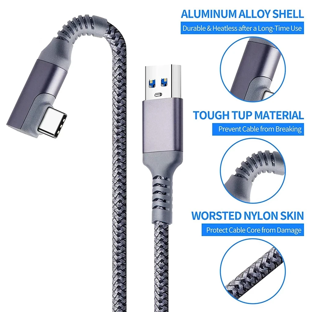 Accessori per Oculus Quest2 Quest 2 Cavo Link Smart 3D Occhiali per realtà virtuale VR USB A Tipo C 3 5M Auricolare Oculis Casco - immagine 6
