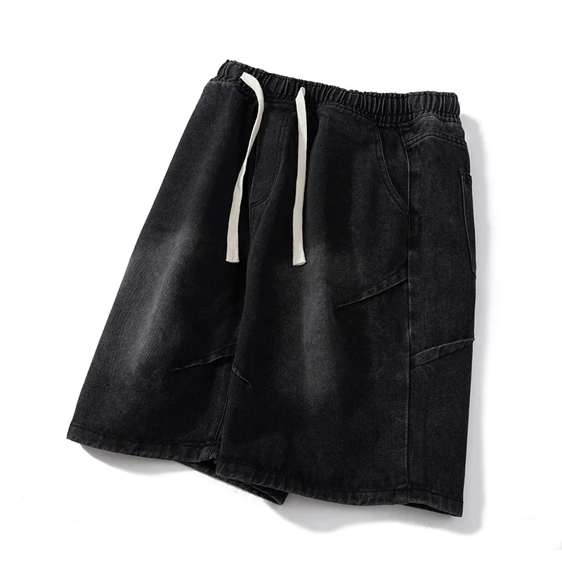 Men's Summer New American Vibe Fashion Brand Loose and Versatile Casual Washed Straight Solid Color Cowboy Pentagram Pants