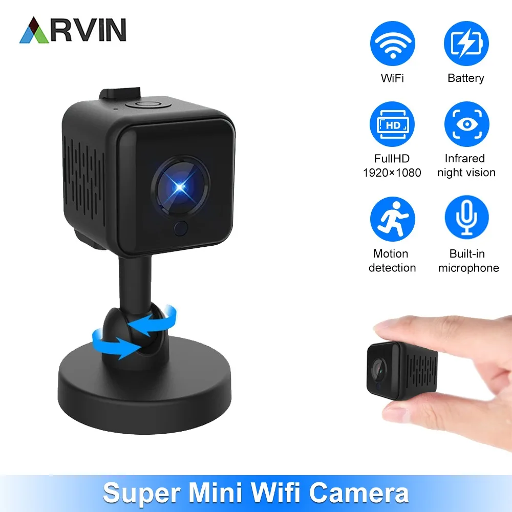 

WiFi Mini Camera App Live Remote Monitor Video Audio Recorder Night Vision Micro Cam Motion Sensor Portable Security Camcorder