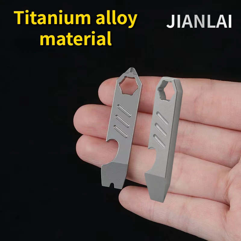 Outil De Poche Multifonction En Titane - Forme Requin - Ouvre-Bouteille Clé Hexagonale Porte-Clés EDC
