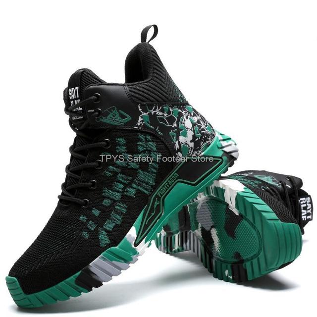 Men's Work Safety Shoes High top Steel Toe Work Shoes Men Anti-puncture Safety Shoes Woman Safety Boots Man Indestructible Shoes