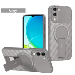 Carbon Fiber Magnetic Ring Case with Invisible Stand Holder for Vivo Y29s 5G (GRAY)