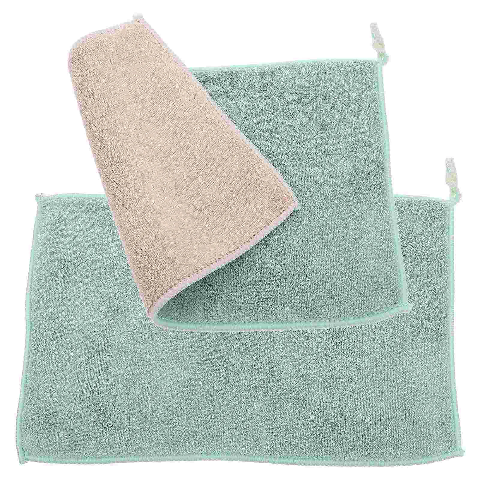 

2 Pcs Thicken Absorb Water Household Cleaning Cloth Towels Washcloths Fiber Dish