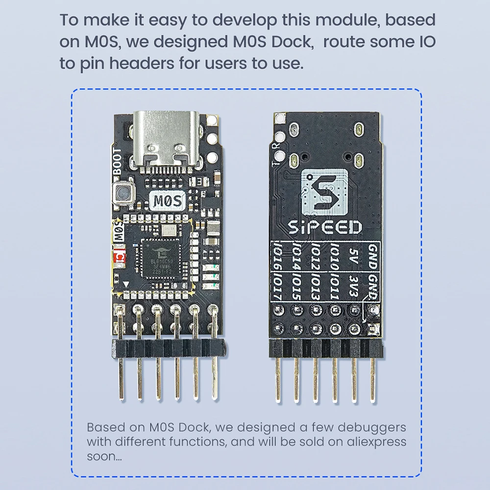 Sipeed M0S Dock tinyML RISC-V BL616 Wireless Wifi6/Bluetooth 5.2 / Zigbee Module Development Board