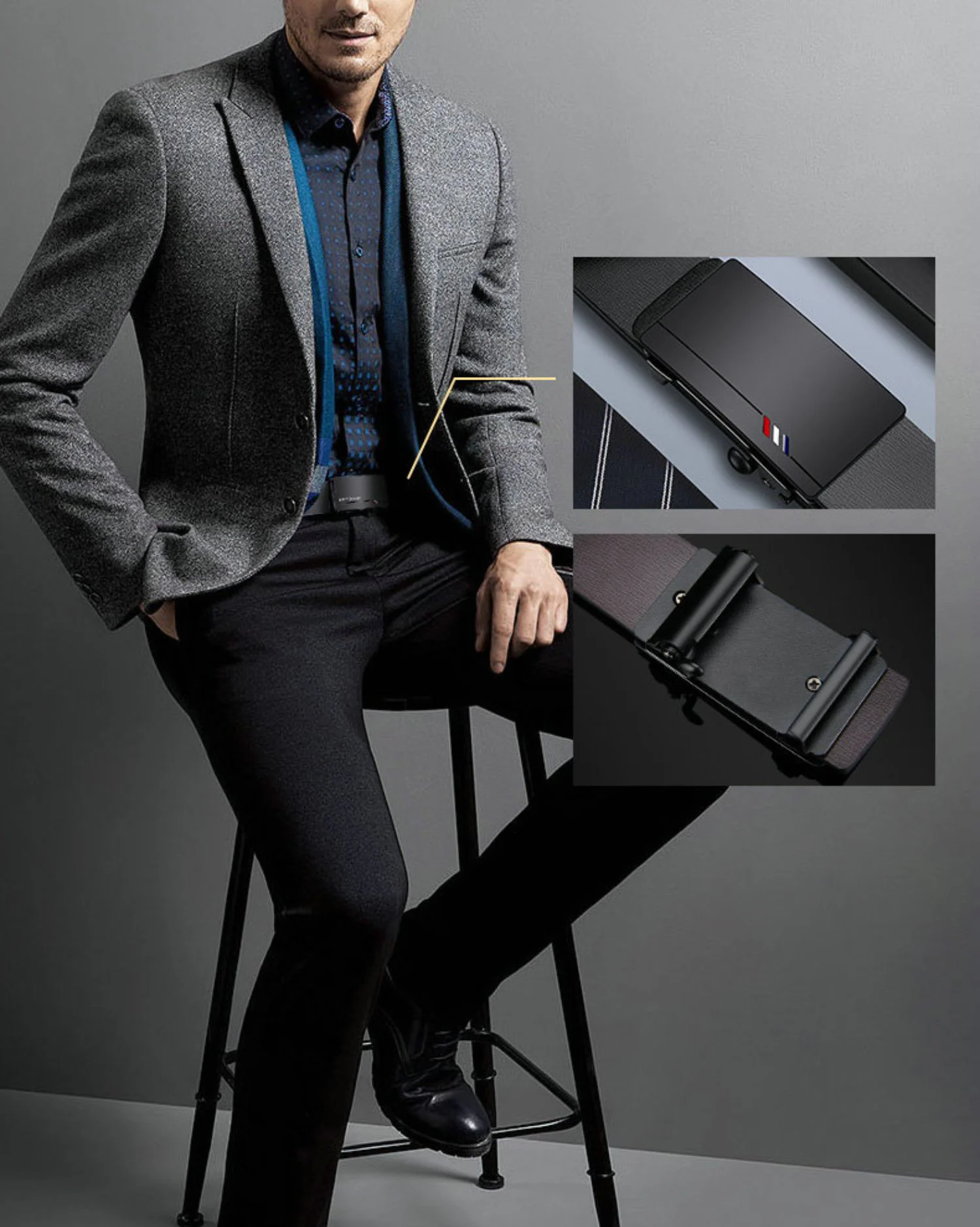 Mode herren Gürtel Zahnlos Automatische Schnalle Gürtel Business SuitPants Geschenke Für Mann Hohe Qualität Casual Gürtel – Detail 7