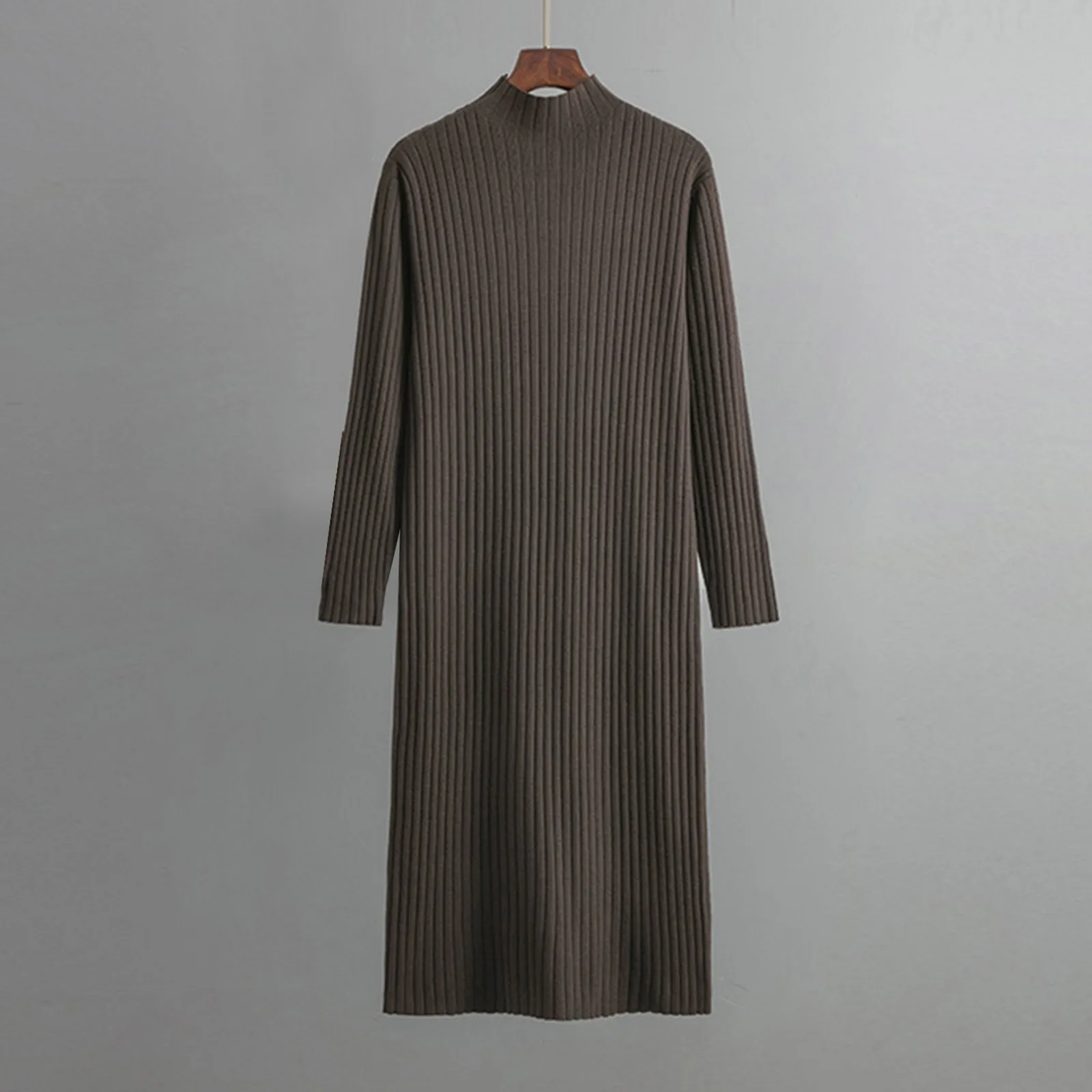 

Women Half Turtleneck Knitted Dress Autumn Versatile Solid Long Sleeve Sweater Dresses Female Winter Fashion Streetwear vestidos