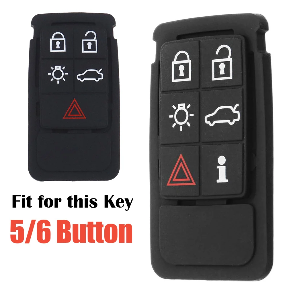 5/6 Button Rubber Remote Car Key Pad Fob Case Mat For Volvo XC60 XC70 V70 S60 S80 Repair Rubber Pads Mat