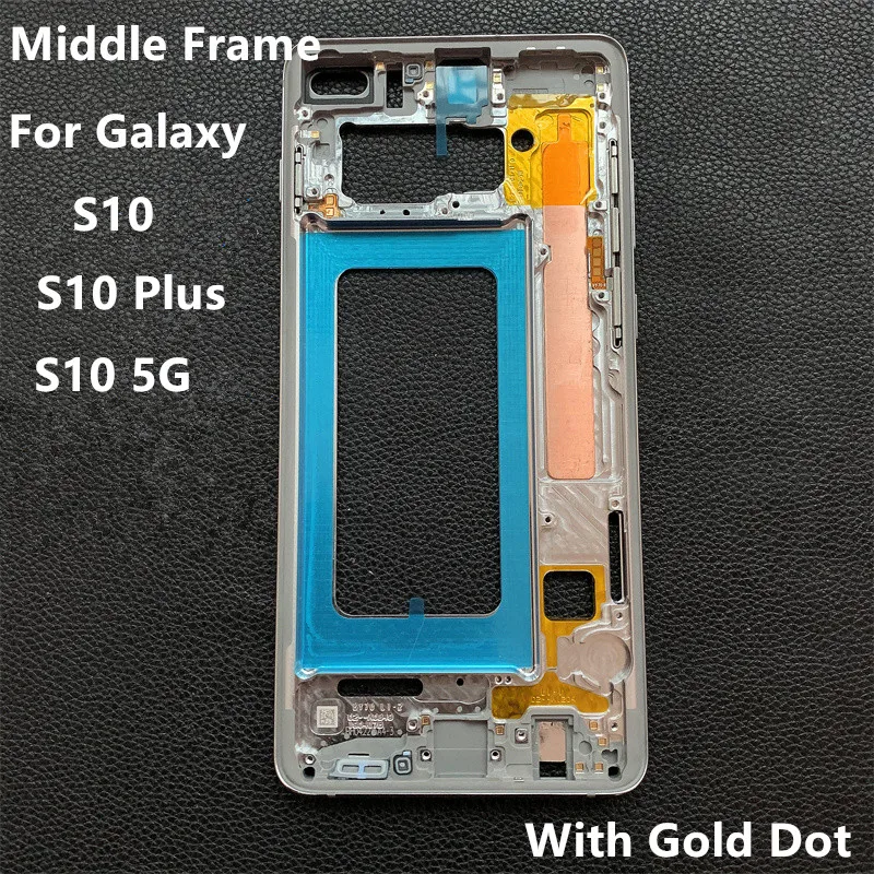 Per Samsung Galaxy S10 G973 Plus G975 5G G977 Scheda Alloggiamento Telaio Centrale Lcd Frontalino Lunetta Riparazione Pezzi Di Ricambio + Pulsanti Lat