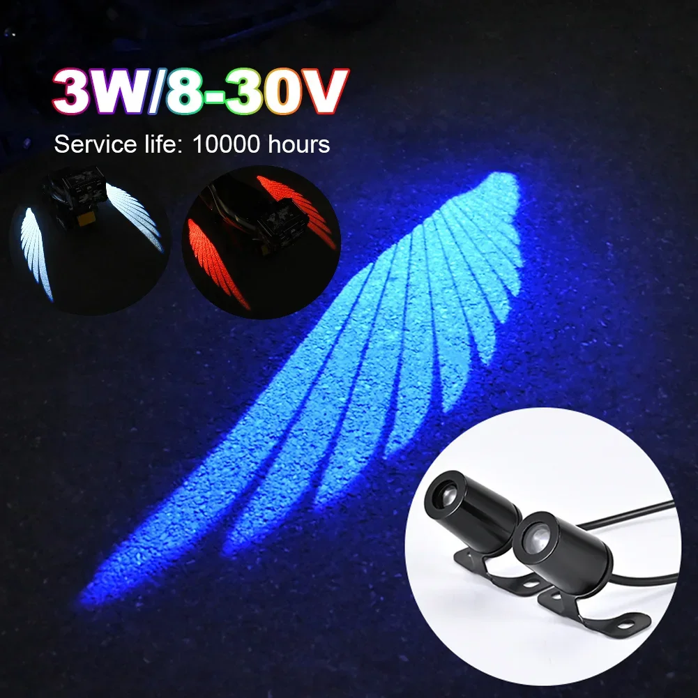 2pcs Angel Wings Welcome Motorcycle LED Underbody Light Projector Decorative Atmosphere Accessories motorcycle led lights