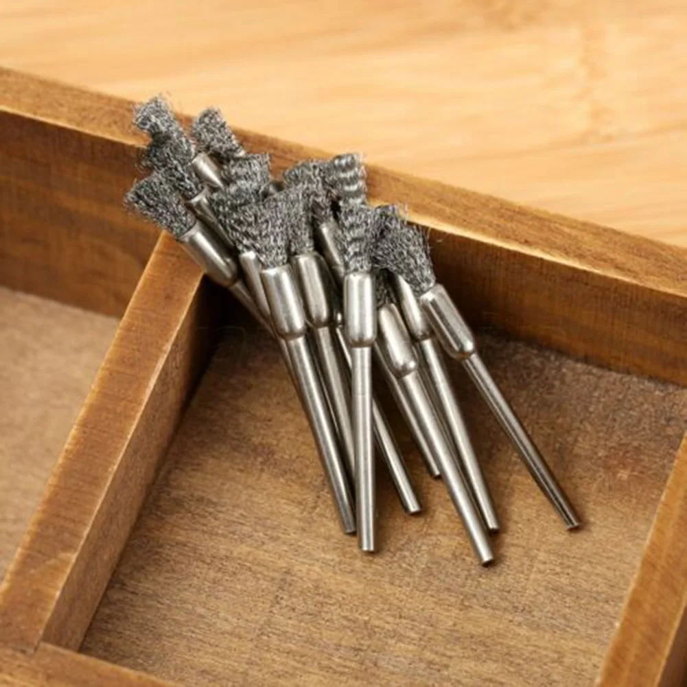 15Pcs Stainless Steel Brush Steel Wire Wheels Brushes Drill Rotary Tools Polishing Dremel Rotary Tools Metal Rust Removal Brush
