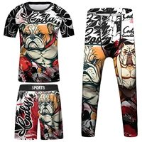 Cody Lundin Kid 4Pcs/Set MMA Jiu jitsu Rashguard T-shirt+Pant Children Bjj Gi Kickboxing Jerseys Boy Muay Thai Shorts Boxing Kit 2
