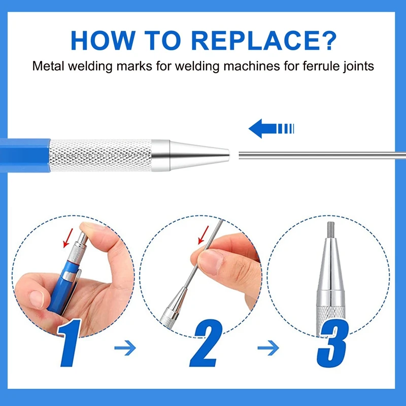 용접기 펜슬 기계식 연필, 튜브 파이프 피팅 용접기, 원형 리필 48 개 포함, 2 개