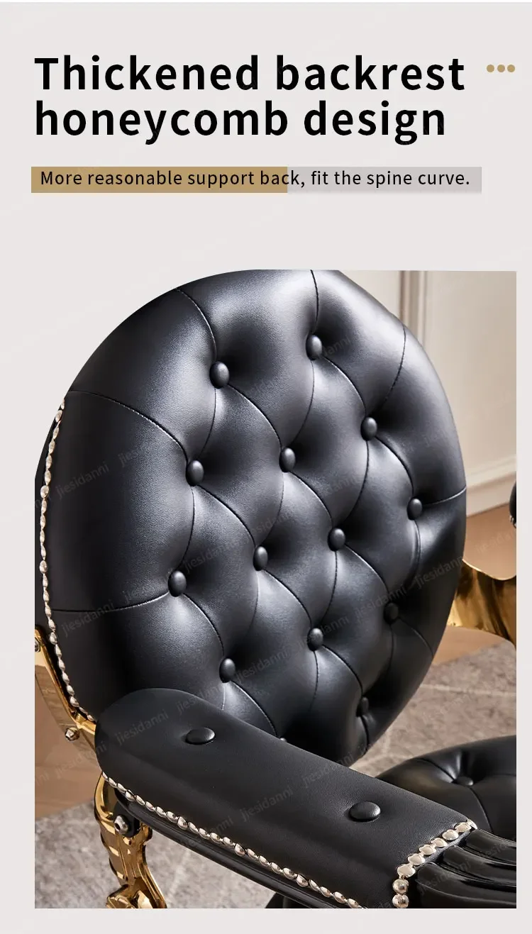 Description Picture 6 of itemManicure Salon Barber Chair Men Rotatable Head Vintage Barber Shaving Chair Barber Taurete Silla Luxury Furniture