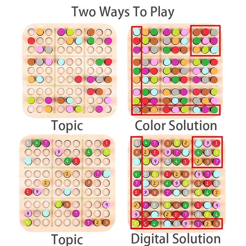 Kids Sudoku Games Chess Toys Cognitive Color Digital Board Party Games Educational Sudoku Puzzles Wooden Toys 5