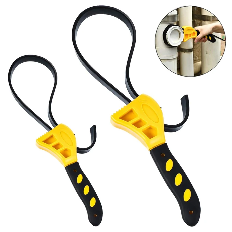 

Belt Wrench Oil Filter Puller Strap Spanner Chain Wrench Strap Opener Adjustable Strap Opener Cartridge Disassembly Tool