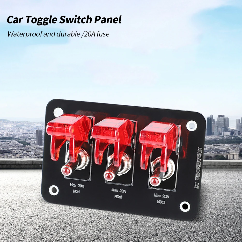 자동차 3 갱 헤비 듀티 로커 토글 스위치 패널, QC3.0 USB, 36W 듀얼 QC 12V20A 커버, ON/OFF 2 핀 자동차 해양 보트 RV 캠핑카