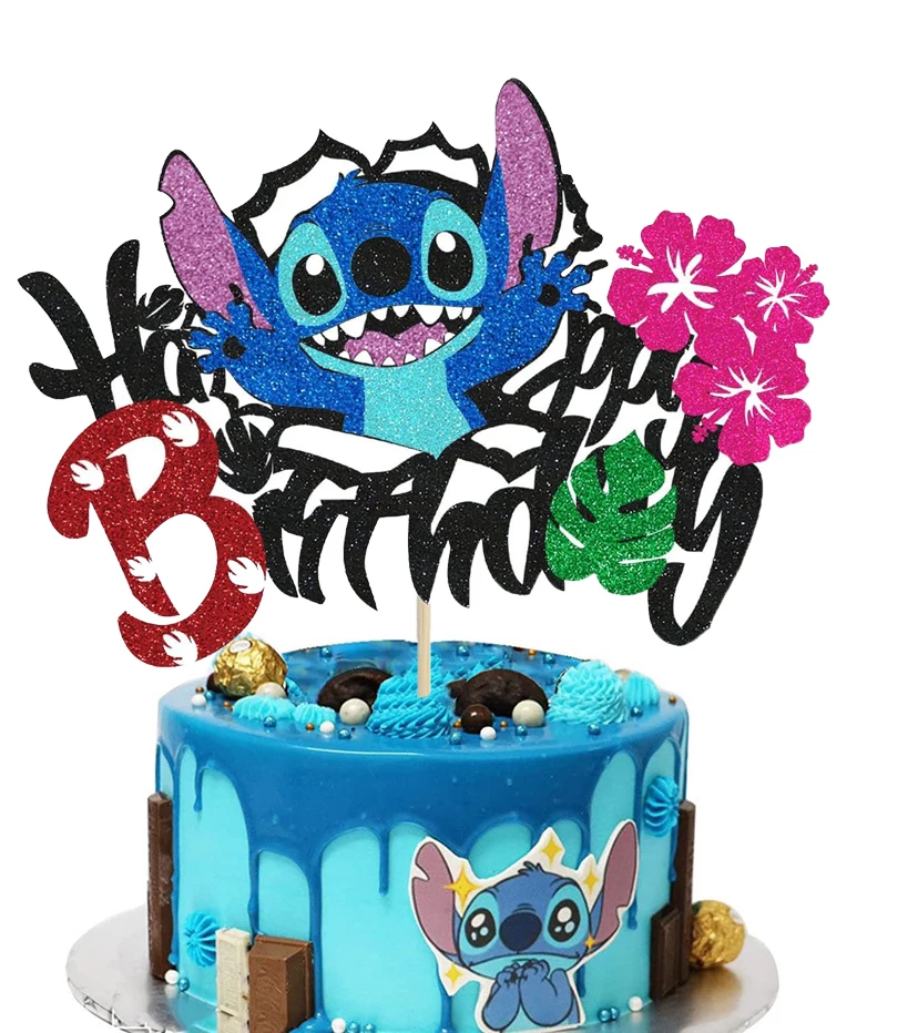 8pcs/set Disney Lilo & Stitch Cake Decor Cake Topper Birthday