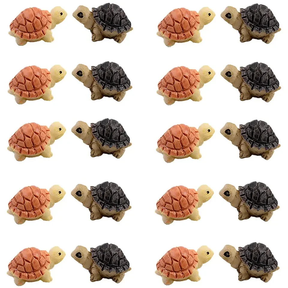 Yardwe 10pezzi Figurina Tartaruga Piccola Resina Ornamenti Simulati Decorazioni Acquari Statua Tartarughe Simulate Per Micro Paesaggi Piante Vaso
