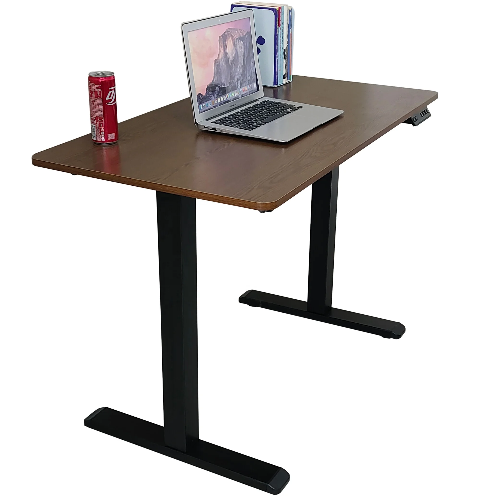 Adjustable Electric Lifting Wooden Computer Desk Single Motor Panel Desktop Smart Office Furniture Modern Standing Assembly