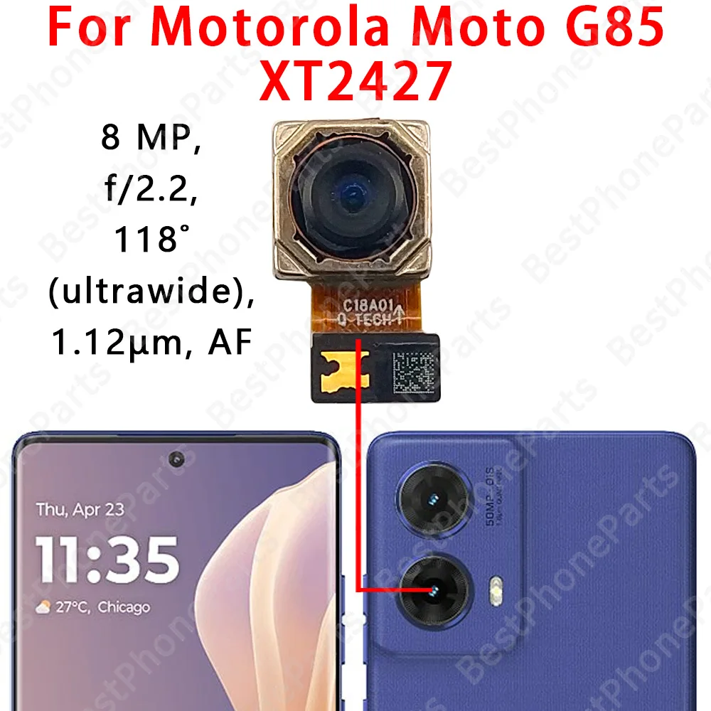 Motorola Moto G85 5G Camera Lens Cover & Camera Module Flex Cable Replacement Parts