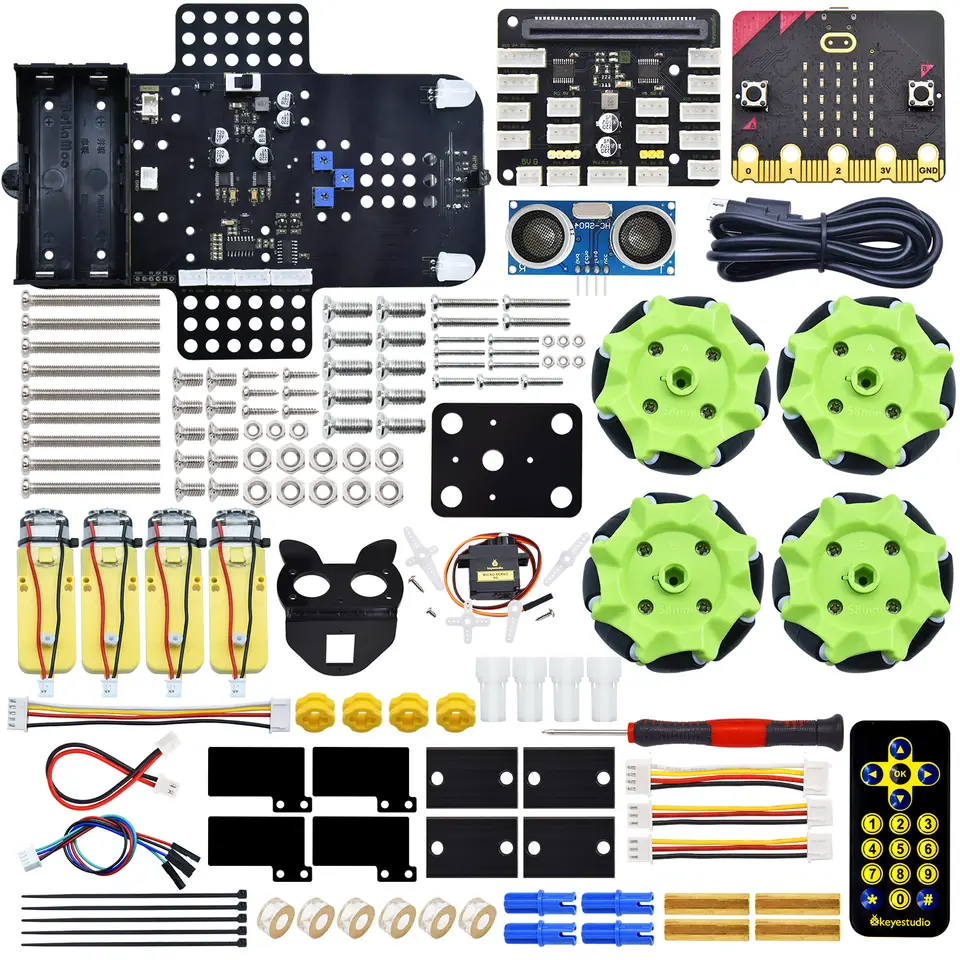 Keyestudio Micro bit 4WD Mecanum With Board Robot Car V2.0 With Python Language Programming System For Microbit Smart Car Kit image 8