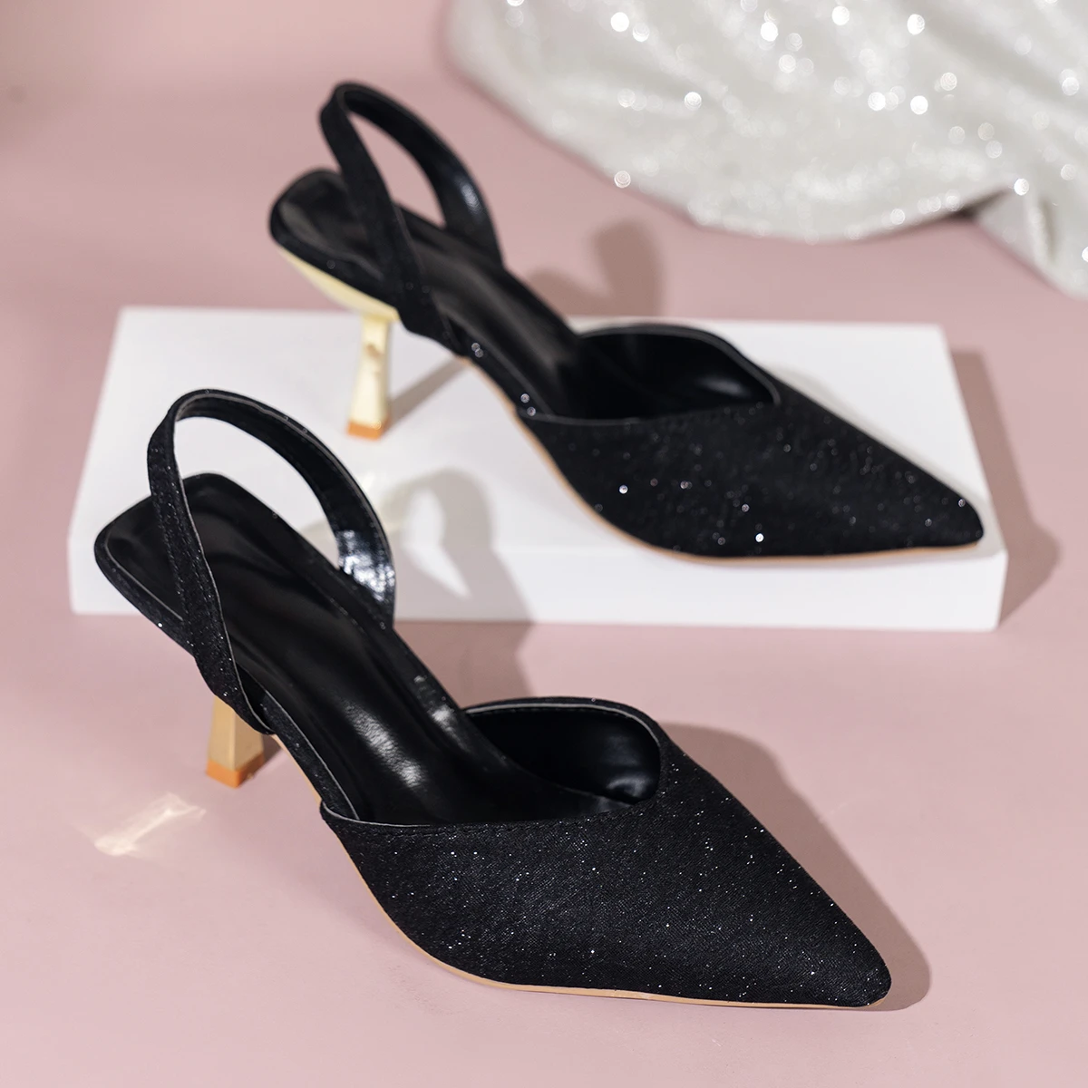 Shoes Woman Trend Fashionable Pointed Toe Stiletto Heel Shallow Mouth New Sandals Summer Sexy Elegant Casual Fashion Slippers