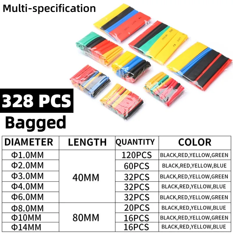 Heat Shrink Tube Kit Thermoresistant Tubing HeatShrink Wire Protecter Insulation Materials Wrapping Cable Insulation Sleeved
