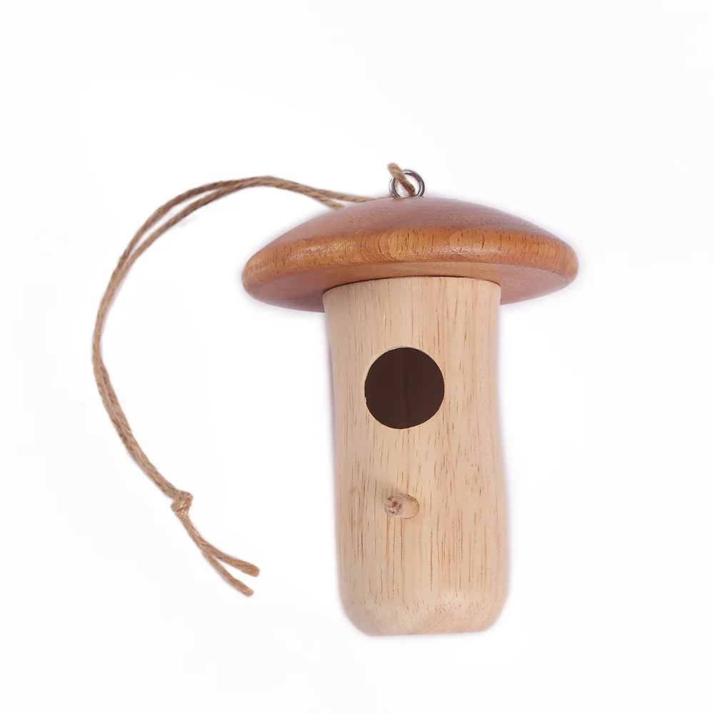 New Outdoor Garden Hummingbird Feeder Creative Courtyard Wooden Bird Nest New Solid Wood Hummingbird Nest Decoration Pendant