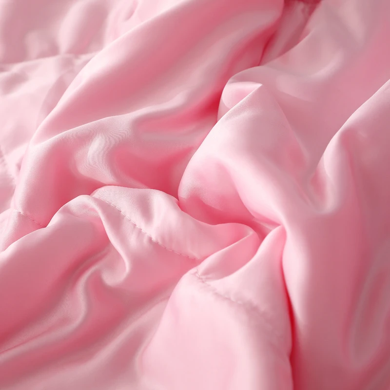 Luxury Emulation Silk Quilted Quilt Queen High End Spring Summer Satin Quilts Mechanical Wash Soft Comfortable Thin Comforter summer quilt bed comforter silk quilt