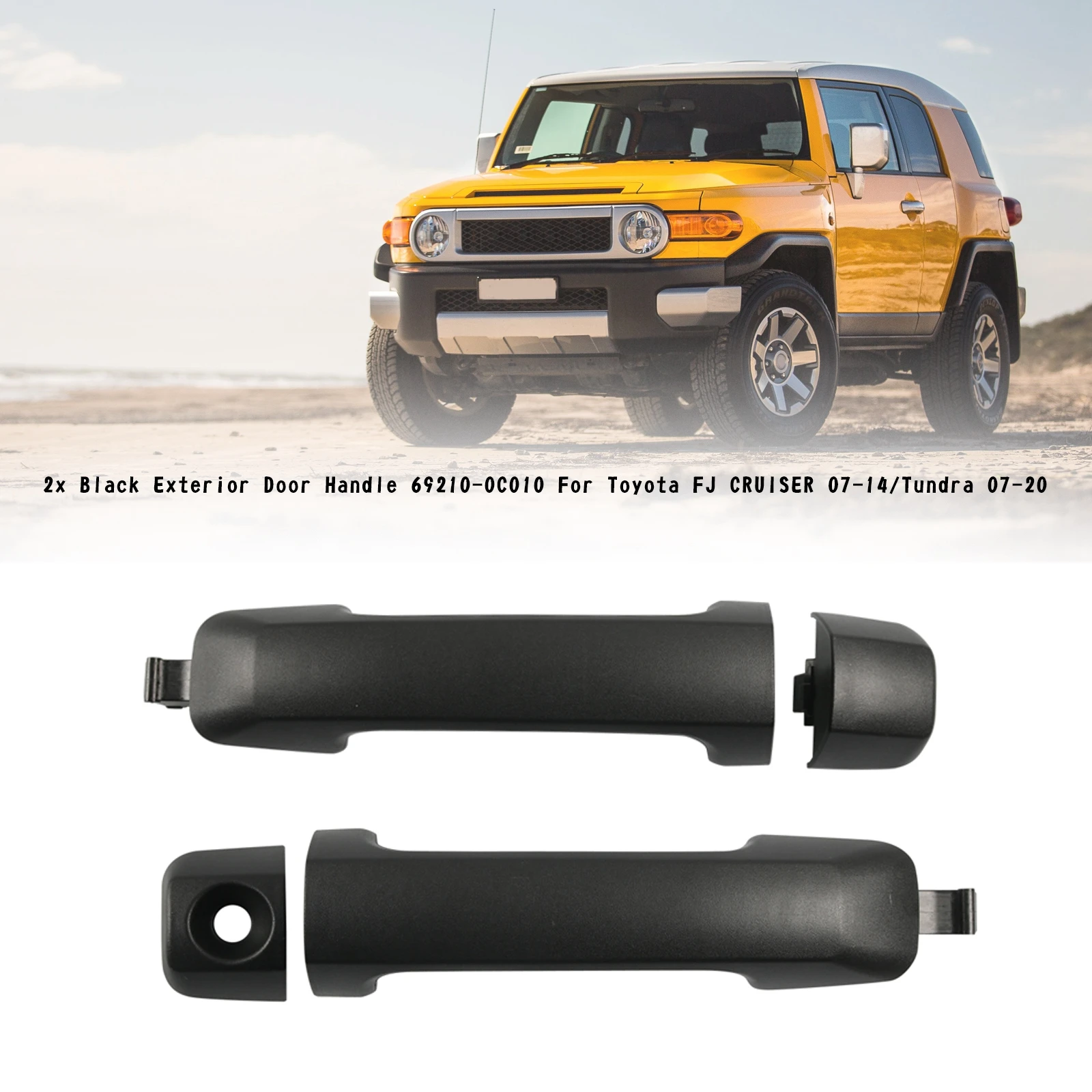 Artudatech 2x черная наружная дверная ручка 69210-0C010 для Toyota FJ CRUISER 07-14/Tundra 07, автомобильные аксессуары